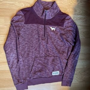 Pink quarter zip. Color: Maroon/ Purple